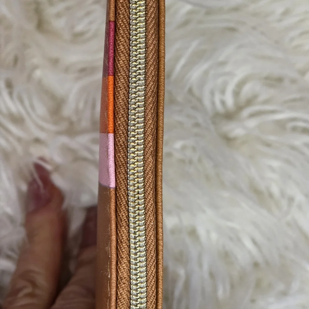 Ipsy Set Of 3 Makeup Cosmetic Bags Pink Brown Orange